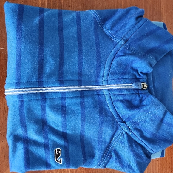 Vineyard Vines Blue Striped Performance Quarter-Zip Pullover - Sz L - Picture 8 of 8